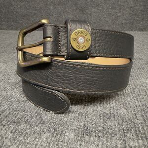 Orvis Men's Bison Leather Shotshell Belt Size 38 Black Made in USA